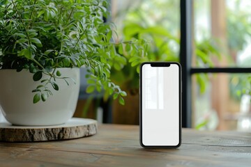 Smartphone Mockup with Blank Screen for Infographic Global Business Marketing Plan, Isolated White Mobile Phone Concept