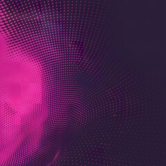 Pink gradient background with diminishing white dot pattern.