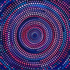 Pink dots spiral, creating a 3D illusion on a dark backdrop.