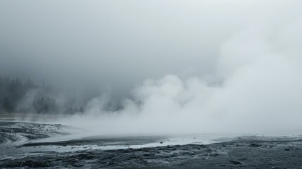Fototapeta premium Enigmatic Message of the Earths Misty Geyser