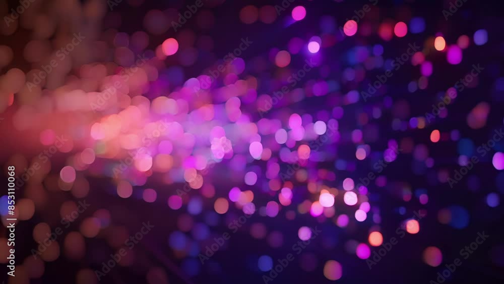 Poster a macro shot of the tip of a fiber optic cable with tiny glowing strands spreading out in all direct