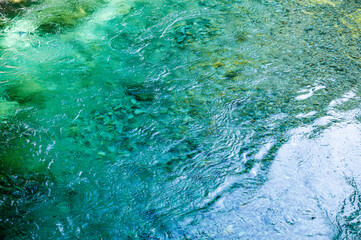 阿寺ブルーの水面　阿寺渓谷