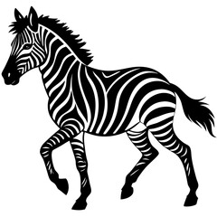zebra-in-action-silhouette-isolated-on-white-backg