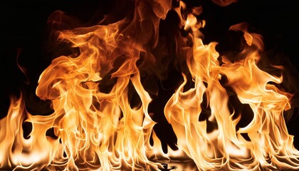 Orange Flames Against Black Background