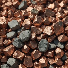 Shiny copper ore rocks showcasing rich hues of brown and orange