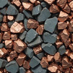 Shiny copper ore rocks showcasing rich hues of brown and orange