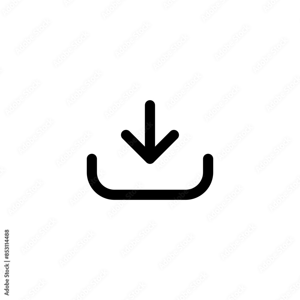 Poster dowload icon symbol swipe down icon button. Scroll arrow down icon sign - file downloading icon button, save icons