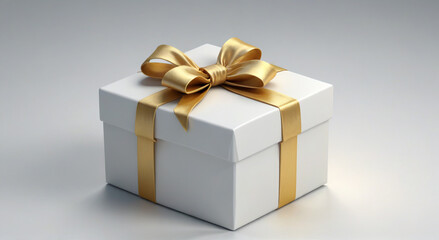 Obraz premium gift box with gold ribbon