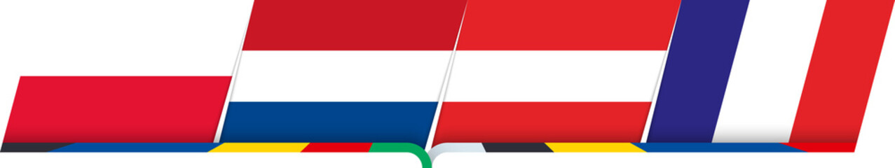 Flag of Poland, Netherlands, Austria, France.