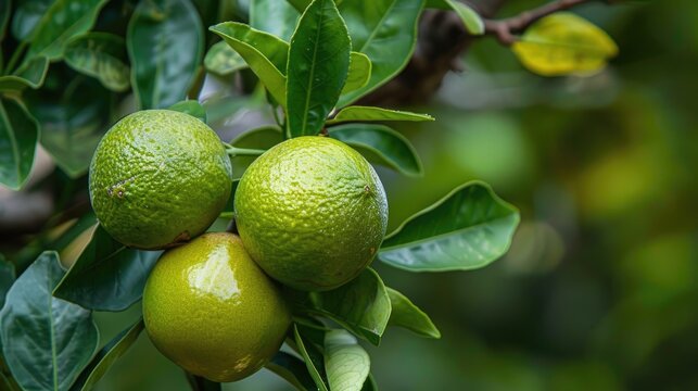 Fruit of the Aegle marmelos tree in the color green