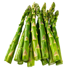 Obraz premium A bunch of fresh green asparagus spears, ready to be cooked, Cut-out