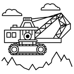 Construction vehicles coloring pages for children book