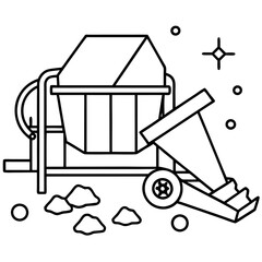 Construction vehicles coloring pages for children book