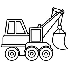 Construction vehicles coloring pages for children book