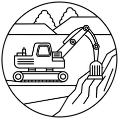 Construction vehicles coloring pages for children book
