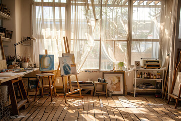 Interior of the art workshop