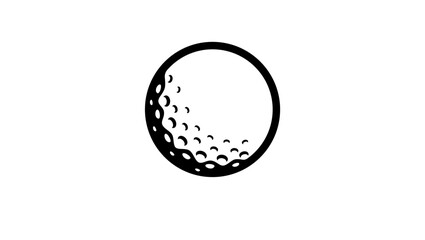 golf ball, black isolated silhouette