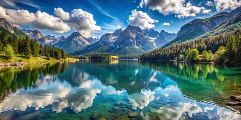 lake in the mountains Generate AI