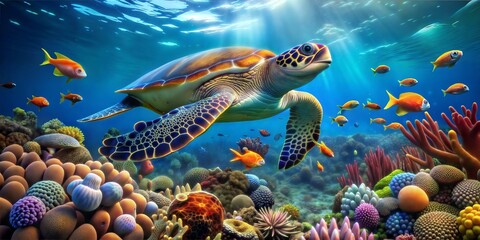 coral reef in the sea Generate AI