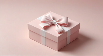 Obraz premium pink gift box with ribbon