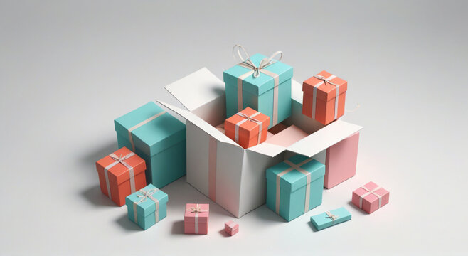 boxes on a white background