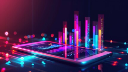 Data analysis concept on tablet. Business performance analysis. Modern analytics