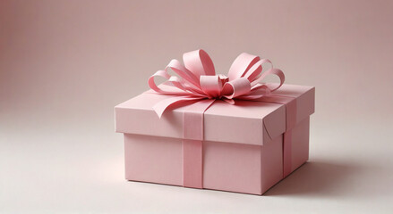 Fototapeta premium pink gift box with ribbon