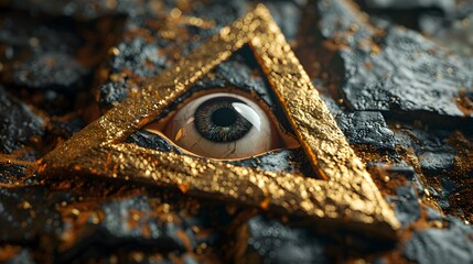 Eye in Golden Triangle Amidst Dark Texture