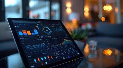 Data analysis concept on tablet. Business performance analysis. Modern analytics