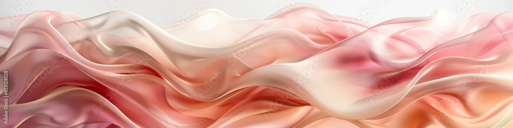 Poster elegant abstract waves in soft pastel colors. soft pastel-colored abstract waves creating a flowing,