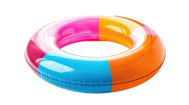 Swim inflatable ring on a transparent background