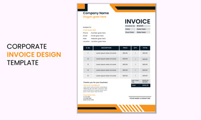 Creative, Modern, Corporate & Simple Invoice Template Design