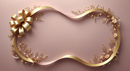 gold frame with a ribbon