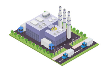 Isometric waste treatment plant