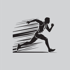 Obraz premium a silhouette vector of a man running