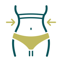 Weight loss icon with woman's waist