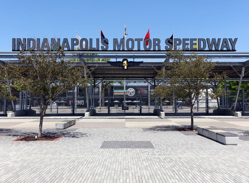 Indianapolis, Indiana, USA - June 13, 2024: The exterior of the Indianapolis Motor Speedway. The Indianapolis Motor Speedway is a motor racing circuit and home of the Indianapolis 500 race.