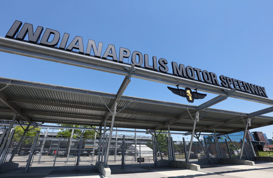 Indianapolis, Indiana, USA - June 13, 2024: The exterior of the Indianapolis Motor Speedway. The Indianapolis Motor Speedway is a motor racing circuit and home of the Indianapolis 500 race.