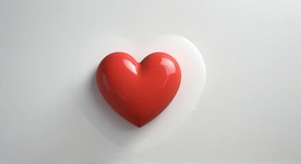 Obraz premium red heart on a white background
