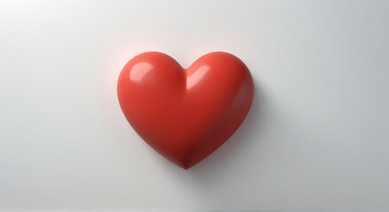 red heart on a white background