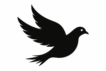 vector drawing represents dove logo design. silhouette black color