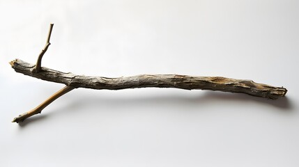 a wooden branch white background