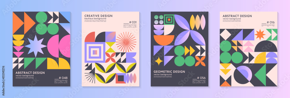 Wall mural abstract geometric pattern backgrounds with copy space for text.trendy minimalist geometric designs 