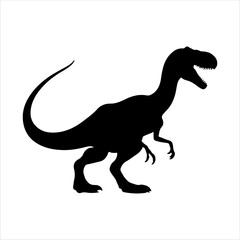 Single dinosaur silhouette isolated on white background. Dinosaur icon vector illustration design. © Techzaka