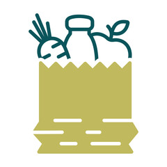 Bag of healthy food vector icon