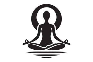 Yoga logo icon silhouette vector art illustration