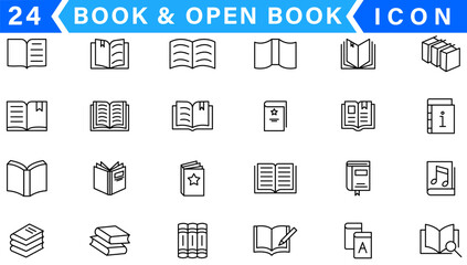 Book icon vector. open book icon set