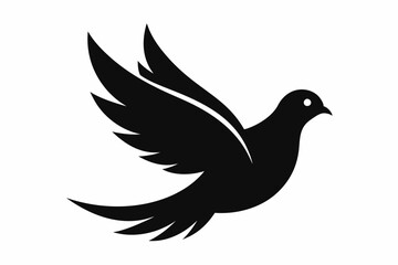 vector drawing represents dove logo design. silhouette black color 