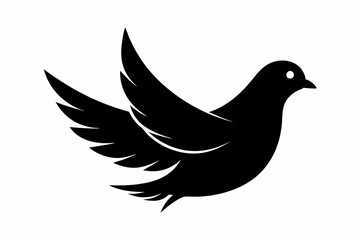 vector drawing represents dove logo design. silhouette black color 
