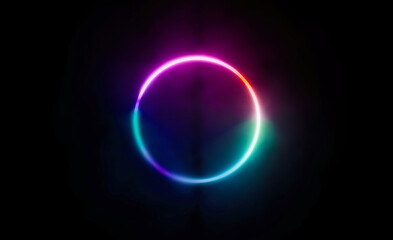 Neon circle design template